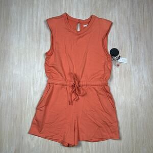 NWT Amuse Society Rust Orange Sleeveless Drawstring Waist Casual Summer Romper S